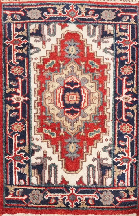 Geometric Red Heriz Serapi Foyer Rug 2x3