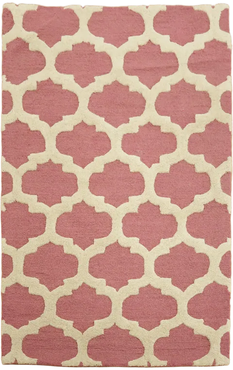 Elegant Pink and Ivory Quatrefoil Area Rug for Home Decor 3'x5'
