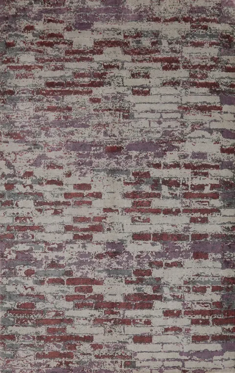 Modern Abstract Handmade Area Rug 5x8