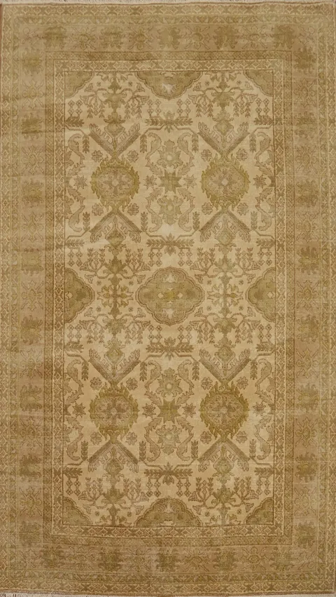 Geometric Oushak Indian Area Rug 5x8