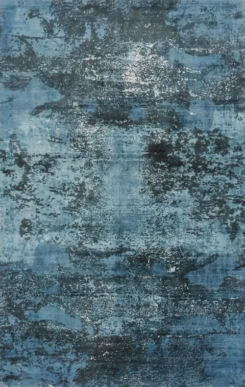 Blue Modern Abstract Area Rug 5x8