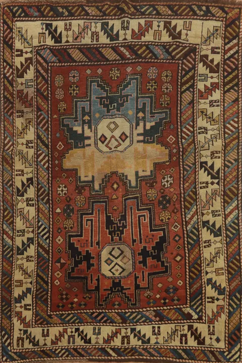 Pre-1900 Antique Shirvan Vegetable Dye Rug 3x4