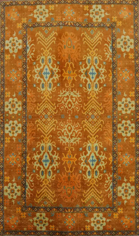 Orange Oushak Oriental Area Rug 5x8