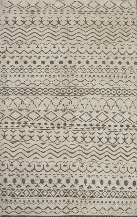 Geometric Modern Oriental Area Rug 5x8