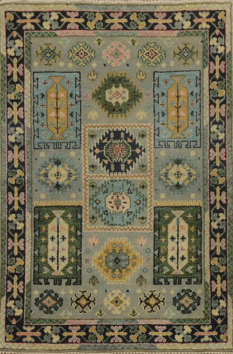 Geometric Kazak Oriental Rug 4x6