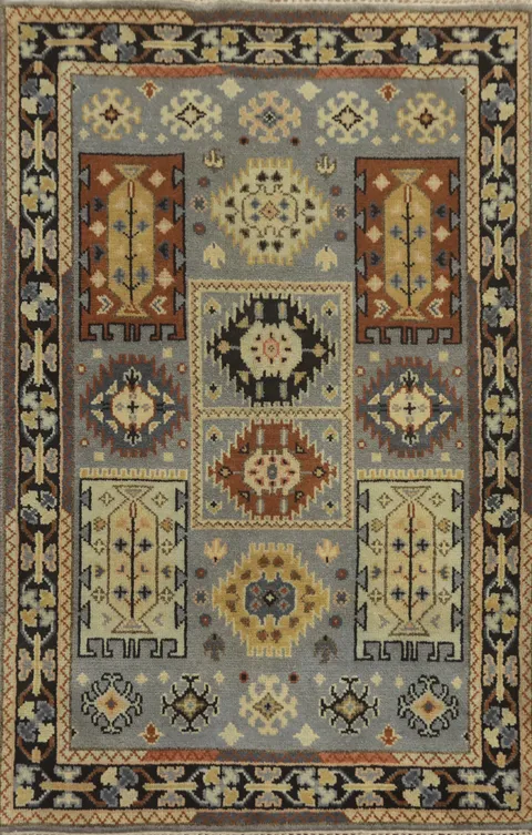 Geometric Kazak Oriental Rug 4x6