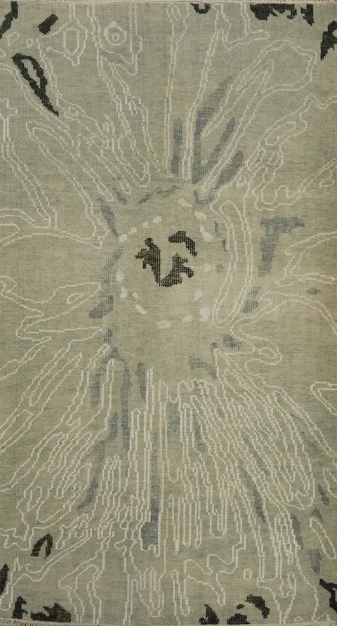 Modern Gabbeh Wool Living Room Area Rug 5x8