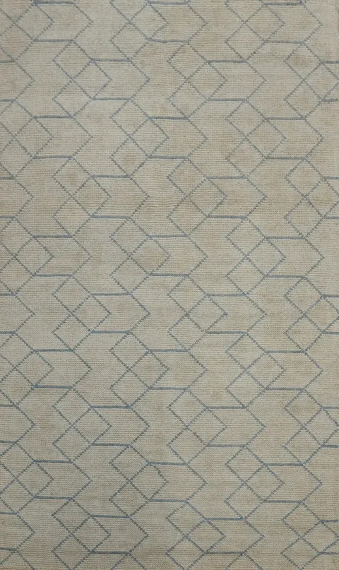 Geometric Wool Modern Living Room Area Rug 5x8