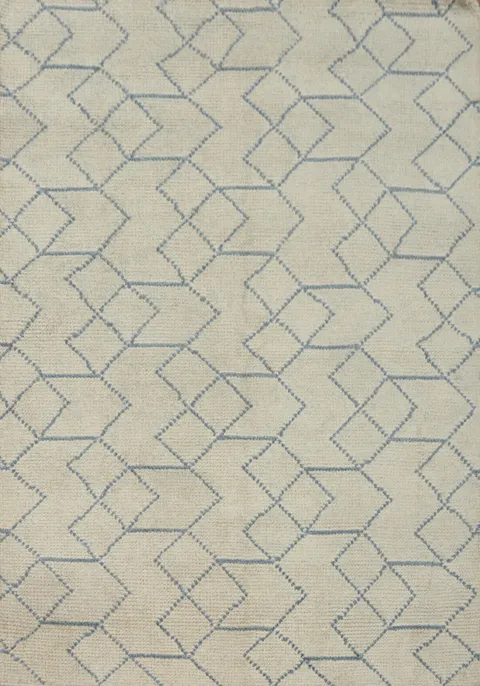Modern Trellis Wool Living Room Rug 5x6