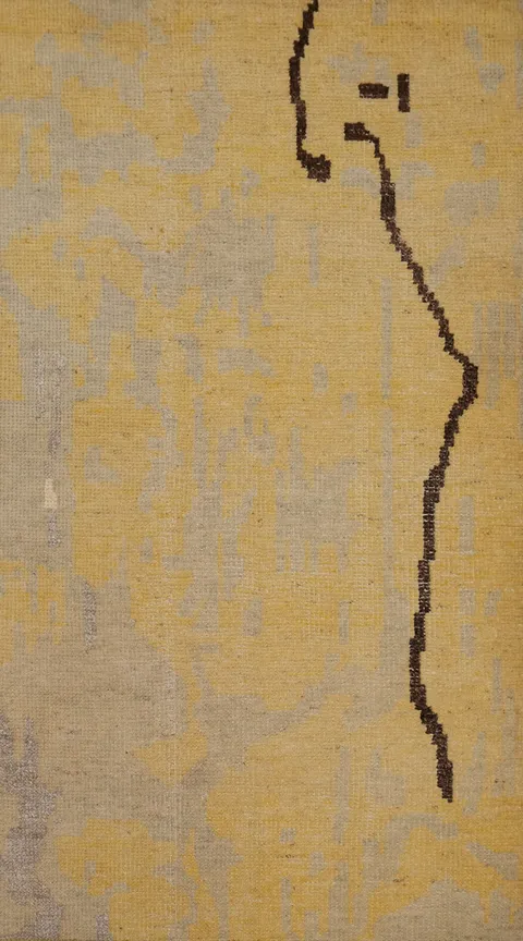 Modern Abstract Oriental Accent Rug 3x5