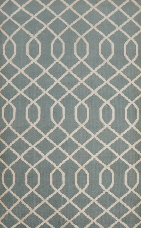 Trellis Wool Moroccan Living Room Area Rug 5x8