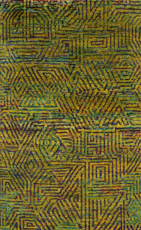 Modern Abstract Oriental Rug 5x7