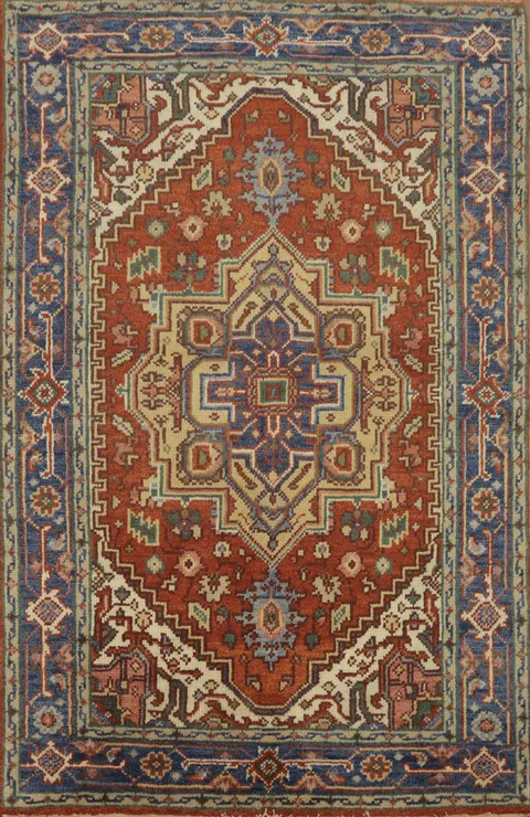 Luxurious Heriz Serapi Handmade Oriental Rug 4x6