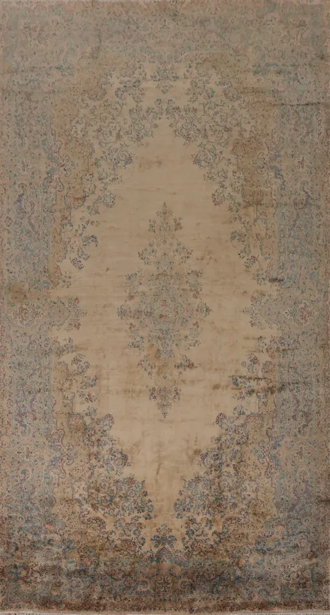 Antique Vegetable Dye Kerman Persian Large Rug 10x20