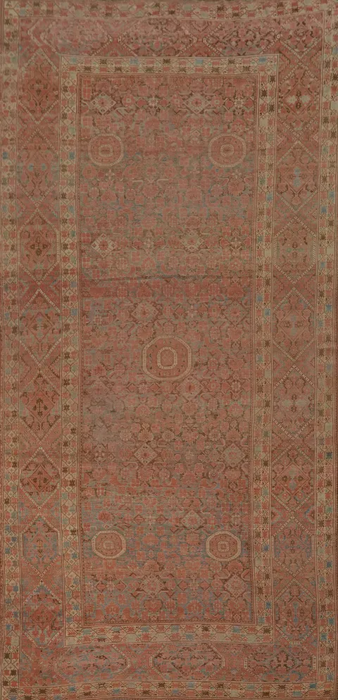 Pre-1900 Masterpiece Vegetable Dye Sultanabad Ziegler Persian Rug 10x21