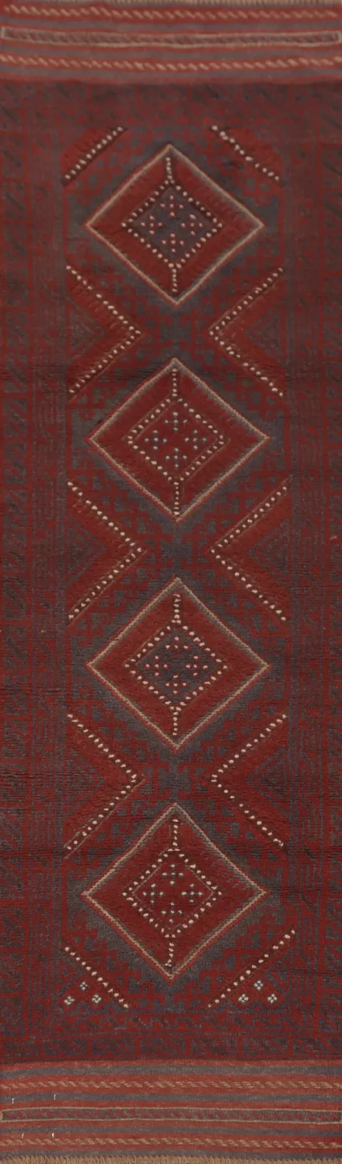 Geometric Balouch Afghan Runner Rug 2x8