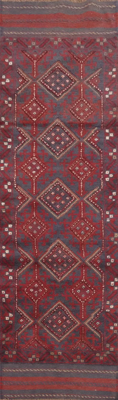 Geometric Balouch Afghan Runner Rug 2x8