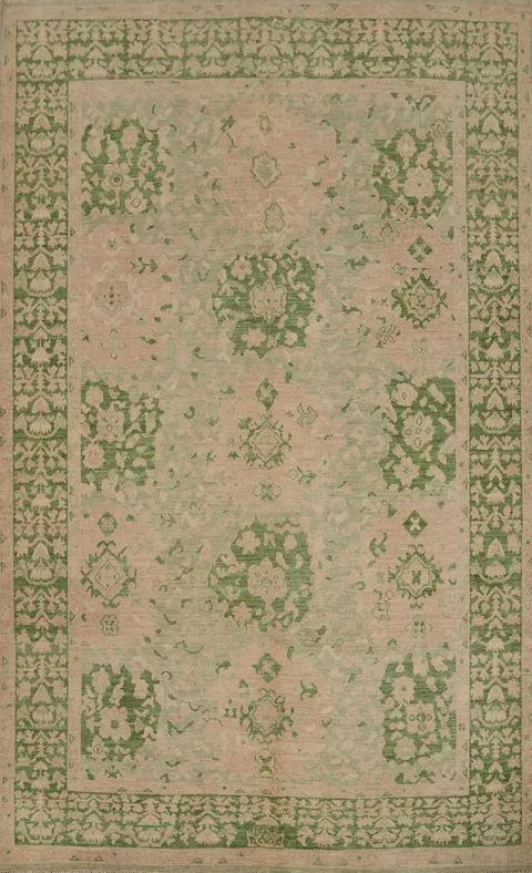 Vegetable Dye Oushak Living Room Area Rug 6x9