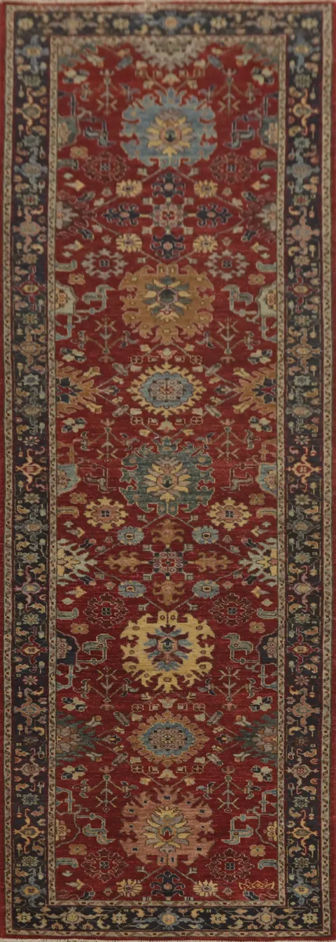 Vegetable Dye Heriz Serapi Oriental Runner Rug 3x12