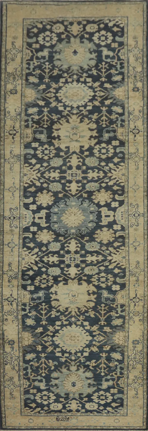 Vegetable Dye Oushak Oriental Runner Rug 3x11
