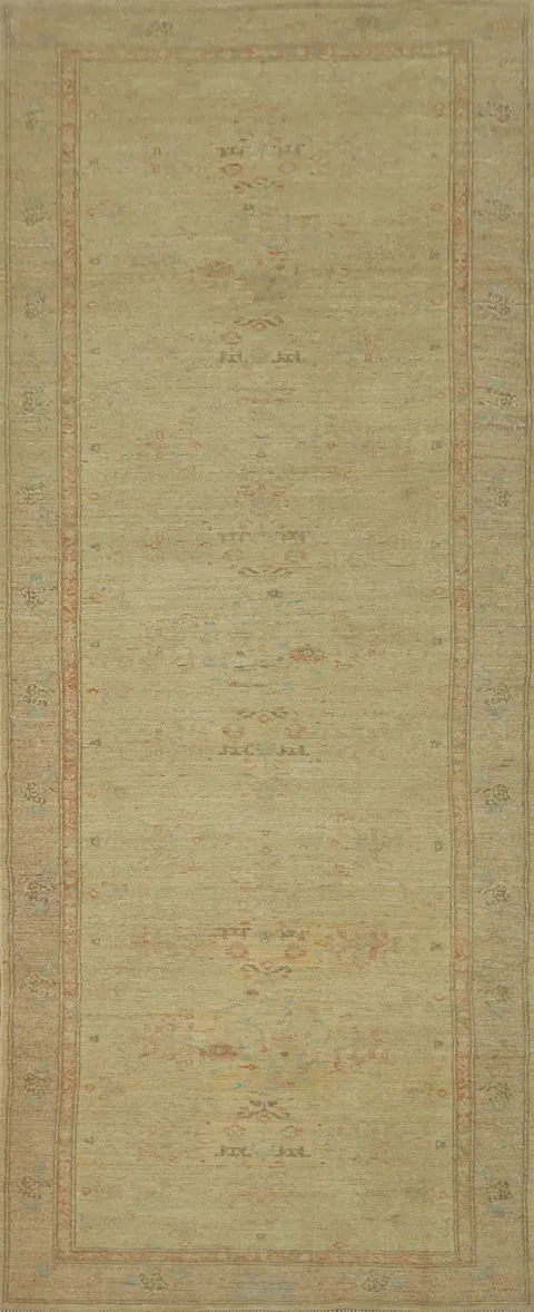 Vegetable Dye Oushak Oriental Runner Rug 4x12