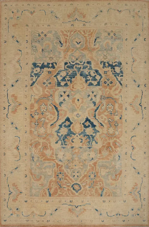 Vegetable Dye Oushak Living Room Area Rug 7x9
