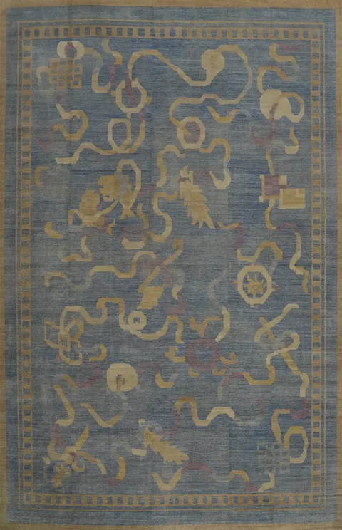 Vegetable Dye Art Deco Oriental Large Rug 15x19