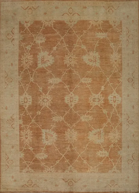 Vegetable Dye Oushak Oriental Large Rug 12x14