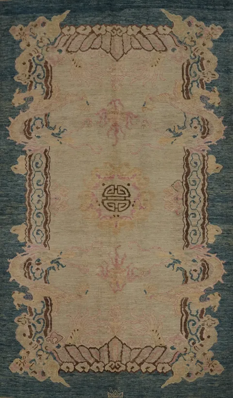 Vegetable Dye Art Deco Living Room Area Rug 6x9