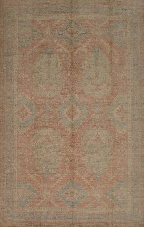 Vegetable Dye Oushak Room Size Area Rug 9x12