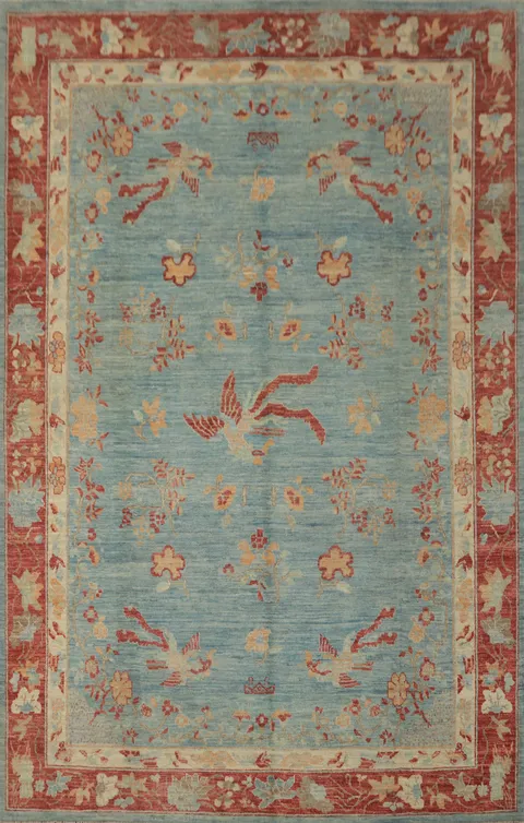 Vegetable Dye Art Deco Room Size Area Rug 7x10