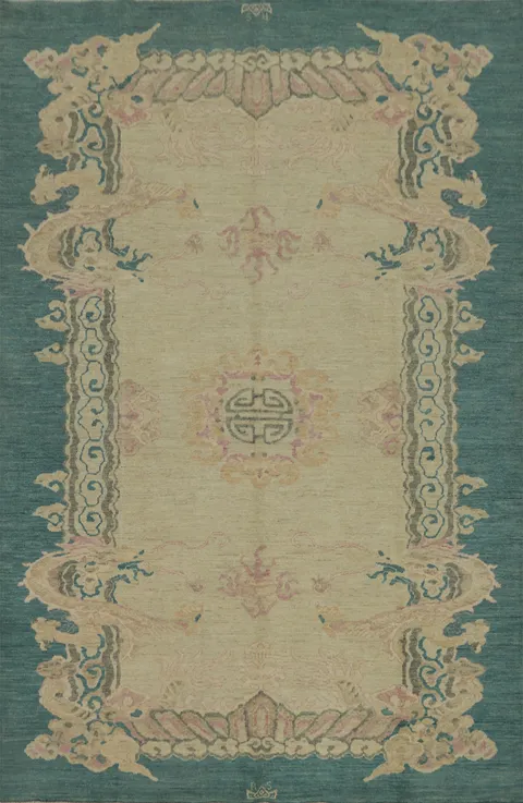 Vegetable Dye Art Deco Living Room Area Rug 7x9