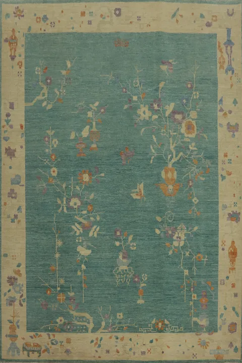 Vegetable Dye Art Deco Living Room Area Rug 7x9