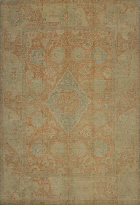 Vegetable Dye Oushak Oriental Large Rug 12x15