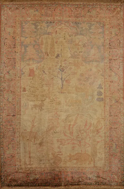 Pre-1900 Antique Hereke Vegetable Dye Rug 4x6