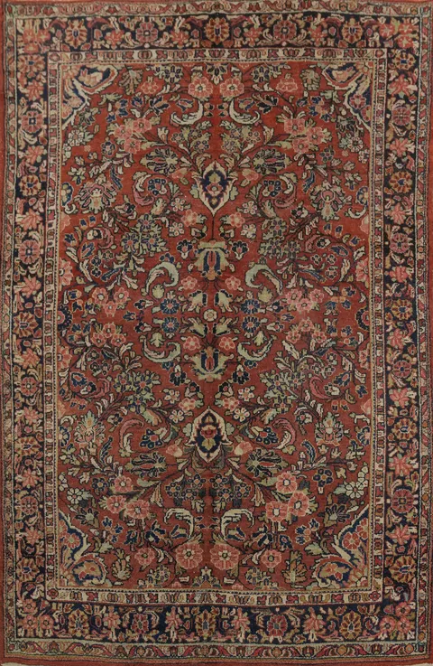 Antique Vegetable Dye Mahal Persian Area Rug 7x10