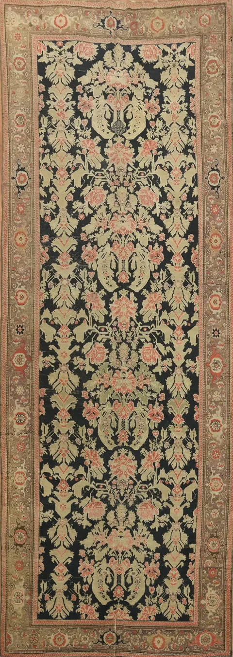 Pre-1900 Antique Karabagh Vegetable Dye Large Rug 7x19