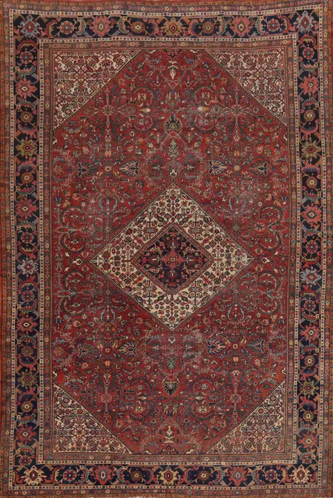 Pre-1900 Vegetable Dye Sultanabad Persian Large Rug 10x14