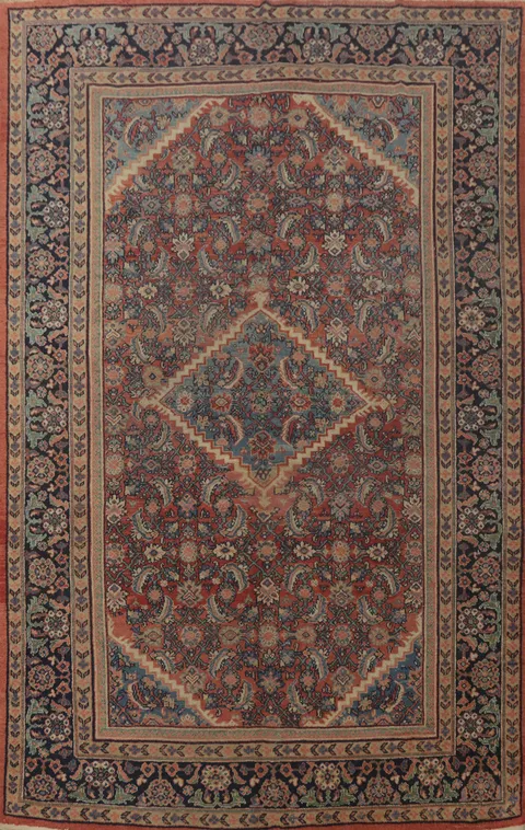 Antique Vegetable Dye Mahal Persian Area Rug 7x11