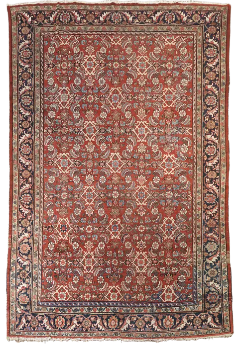 Antique Vegetable Dye Mahal Persian Area Rug 9x12