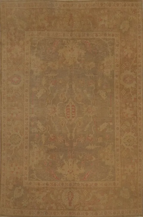 Vegetable Dye Oushak Turkish Area Rug 9x13