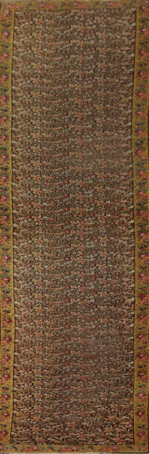 Pre-1900 Vegetable Dye Bakhtiari Persian Runner Rug 3x15