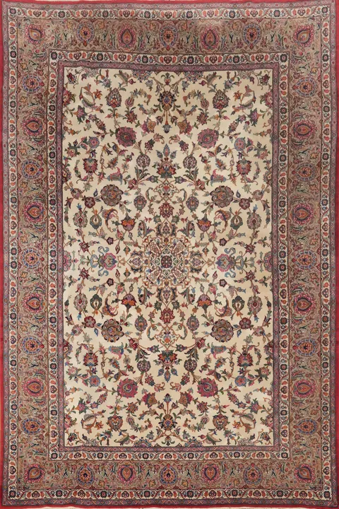 Antique Floral Tabriz Persian Area Rug 7x10