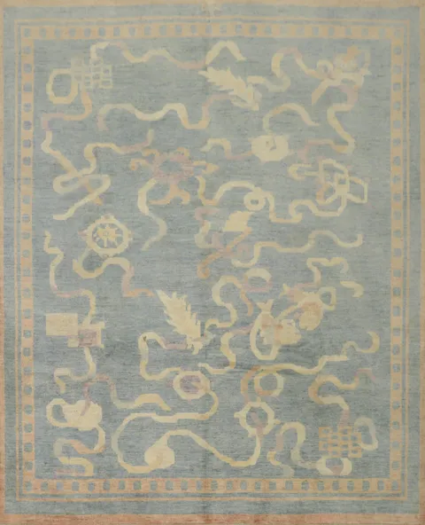 Vegetable Dye Ziegler Blue Square Area Rug 8x8