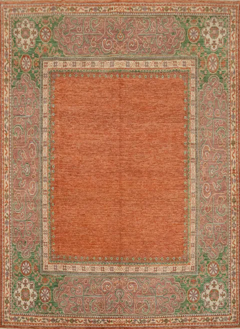 Vegetable Dye Orange Ziegler Square Area Rug 8x8