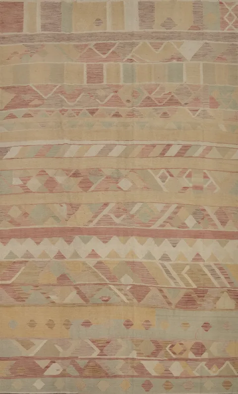 Tribal Wool Kilim Handwoven Area Rug 7x10