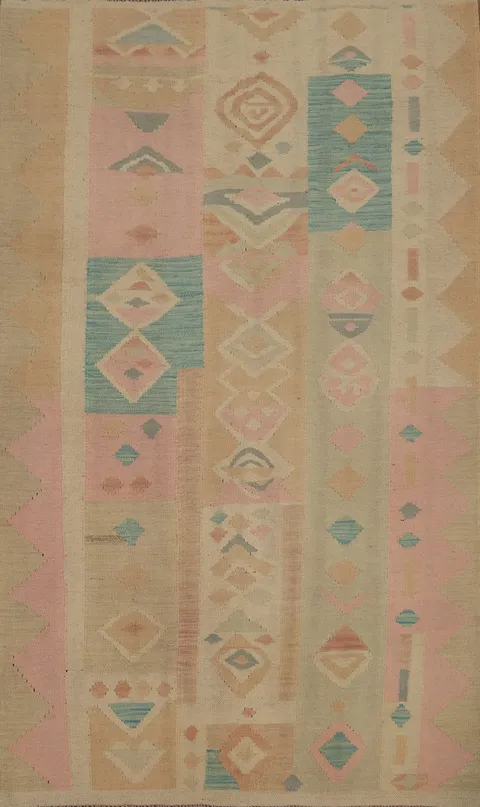 Geometric Kilim Flat Weave Rug 4x6