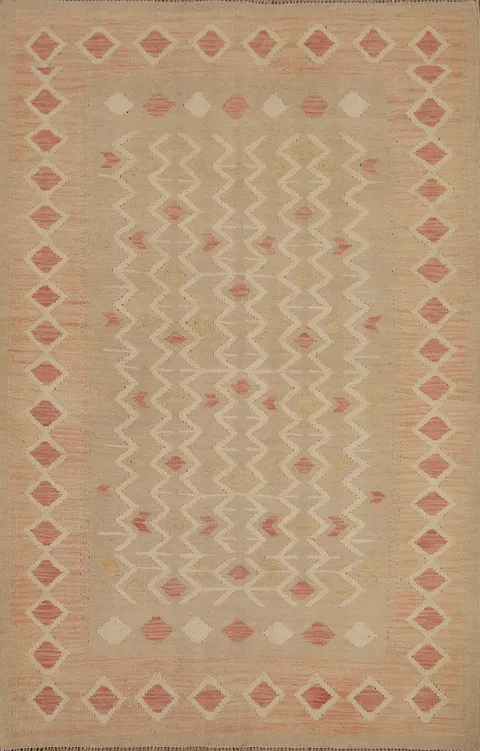 Geometric Kilim Flat Weave Rug 4x6