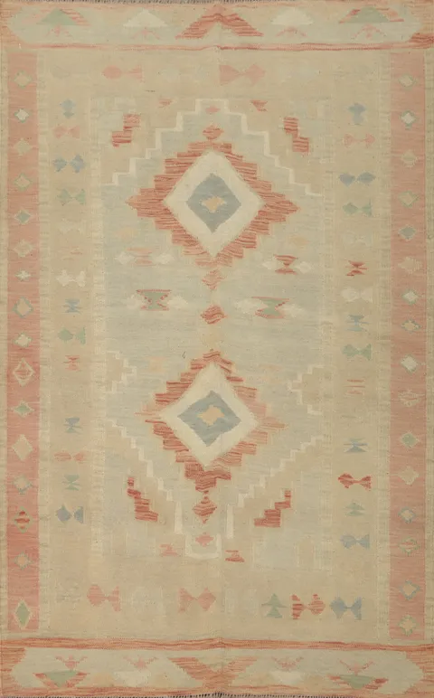 Nomadic Wool Geometric Kilim Handwoven Rug 4x6