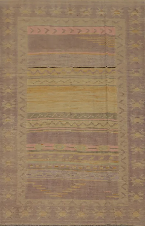Tribal Wool Kilim Handwoven Area Rug 5x8